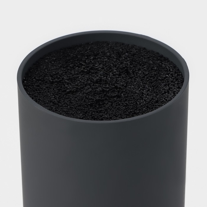 Подставка для ножей с наполнителем Доляна &laquo;Нео&raquo;, 22&times;11 см, покрытие soft-touch, цвет серый