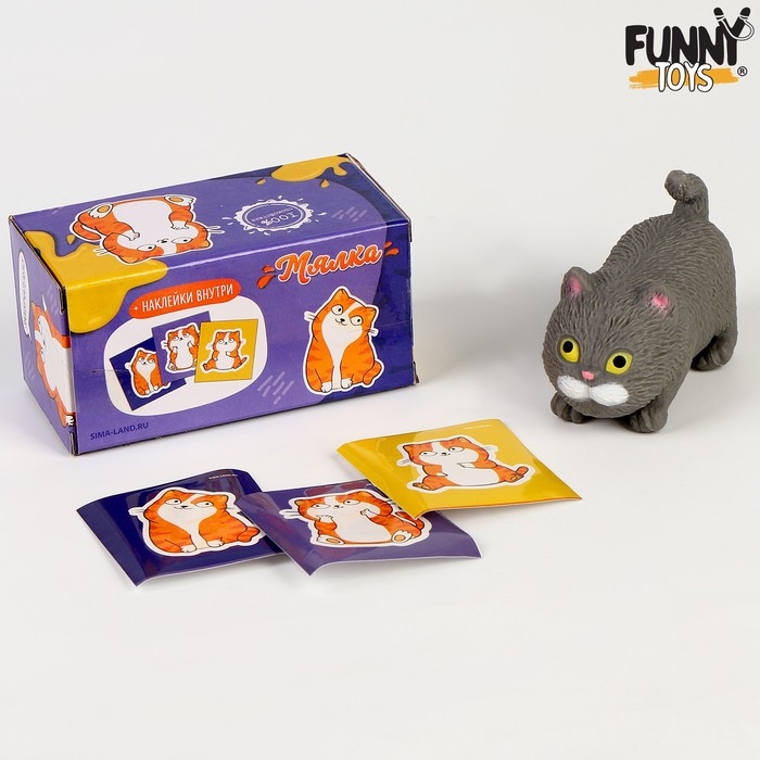 Мялка-антистресс тянучка &laquo;Котик&raquo; + подарок, с песком