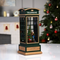 Светодиодная фигура «Ёлка в телефонной будке» 10.5 × 25 × 10.5 см, пластик, батарейки ААх3 (не в комплекте), USB, свечение тёплое белое Светодиодная фигура «Ёлка в телефонной будке» 10.5 × 25 × 10.5 см, пластик, батарейки ААх3 (не в комплекте), USB, свечение тёплое белое