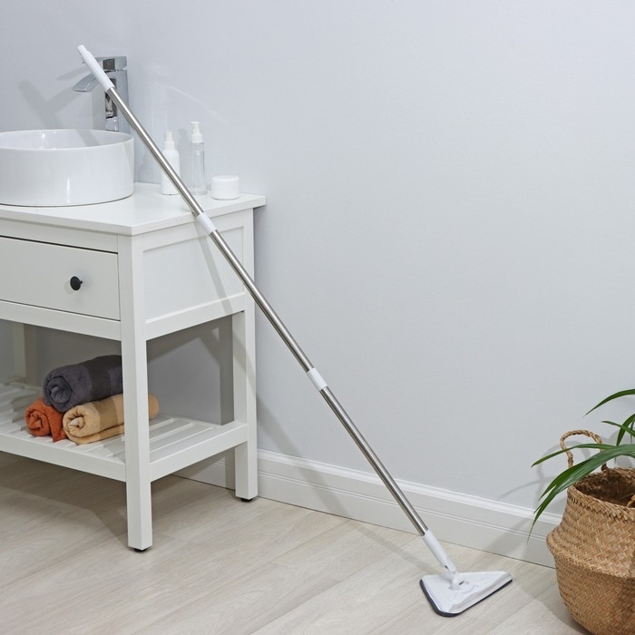 Окномойка с стальной ручкой и сгоном Raccoon, 25&times;17&times;105(148) см, 2 насадки из микрофибры