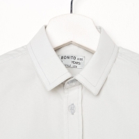 Школьная рубашка для мальчика, цвет серый, рост 122 см