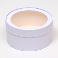 Коробка - тубус 2 в 1,с прозрачной крышкой "Белый", 21 х 11 - 18 х 10 см