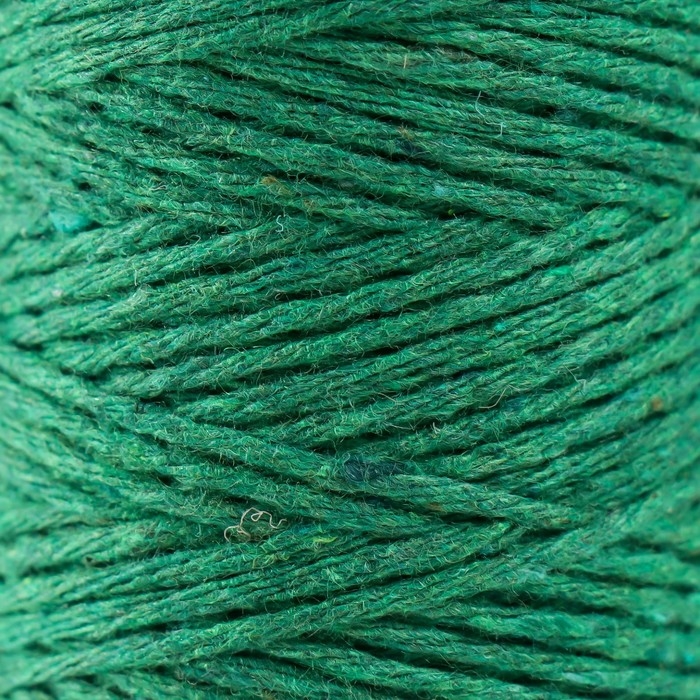 Шнур для вязания 100% хлопок, ширина 1мм 100м 80гр "Тёмно-зелёный" 10х4,2х4,2 см