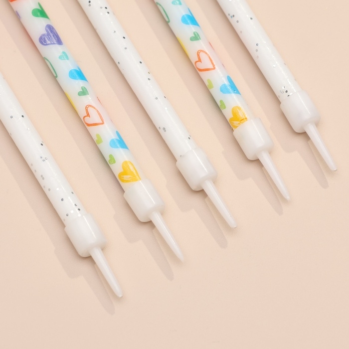 Свечи для торта "Сердца", 12 шт, белые