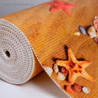 Коврик для ванной комнаты &laquo;Звёздочки, ракушки&raquo;, ширина 80 см, рулон 15 м