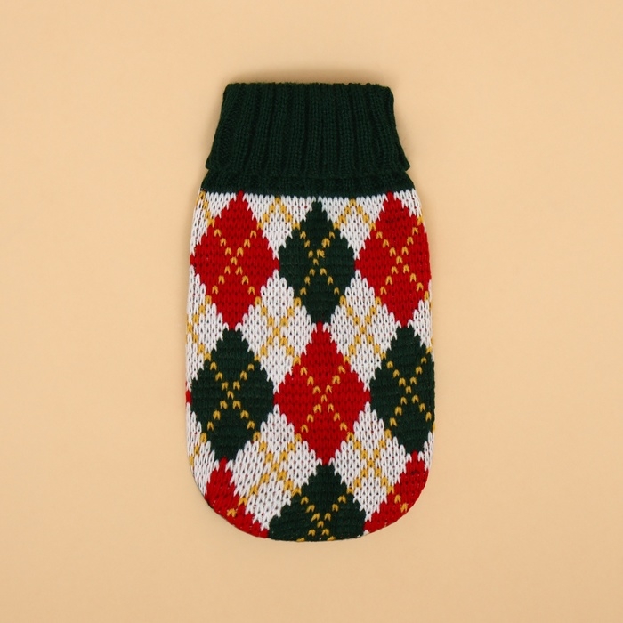 Свитер "Шахматы", XS (ДС 17, ОШ 17, ОГ 23-37 см)