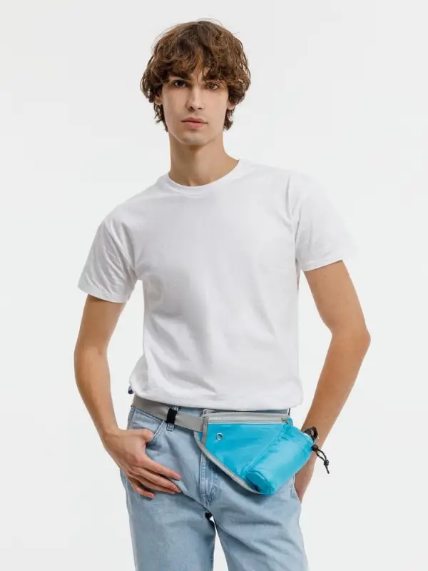 Сумка поясная с отделением для бутылки Waterun, голубая