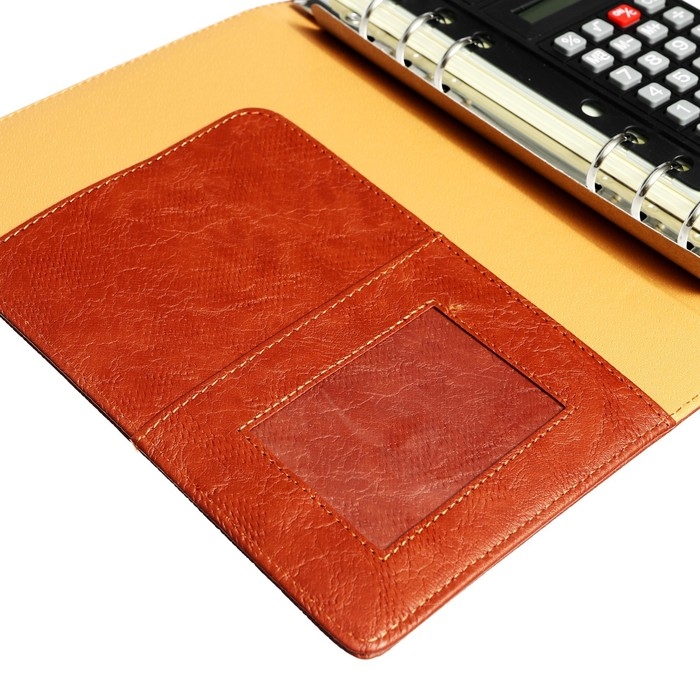 Органайзер на кольцах, обложка ПВХ, А5, 140 листов в клетку, на кнопке, с калькулятором, МИКС