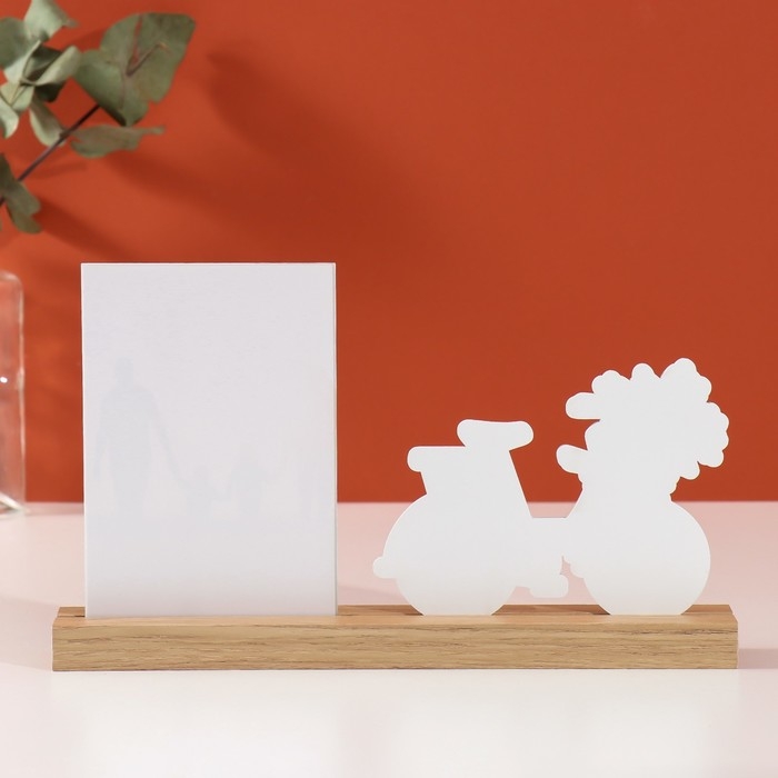 Фоторамка дерево, акрил 10х15 см Фоторамка дерево, акрил 10х15 см "Весенний велосипед" 4х27,3х14 см