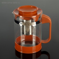 Чайник стеклянный заварочный &laquo;Шоколад&raquo;, 1,25 л, с металлическим ситом