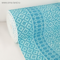 Коврик для ванной комнаты &laquo;Квадраты&raquo;, ширина 65 см, рулон 15 м, цвет голубой