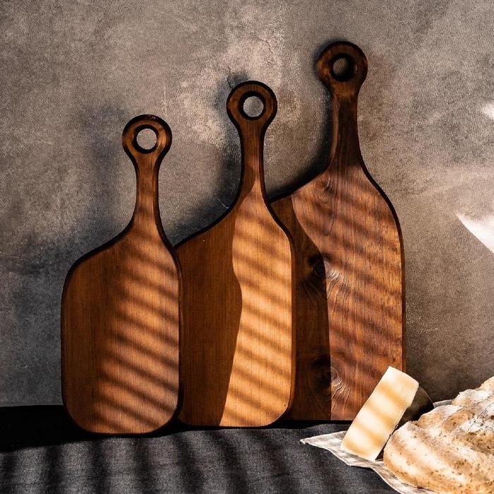 Доски разделочные Magistro 3 шт, цельный массив кедра, цвет шоколадный Доски разделочные Magistro 3 шт, цельный массив кедра, цвет шоколадный