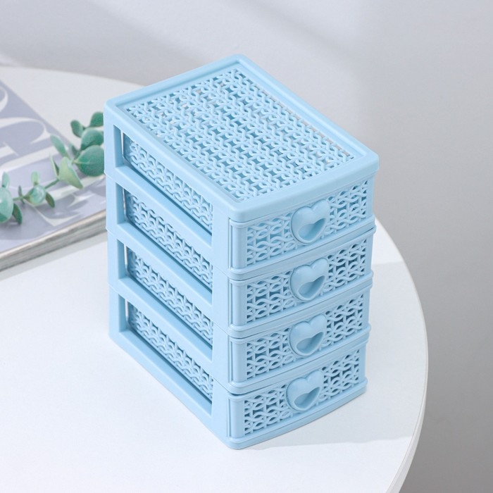 Мини - комод для мелочей 4 секции Доляна &laquo;Вязание&raquo;, 12,5&times;9&times;14,5 см, цвет МИКС