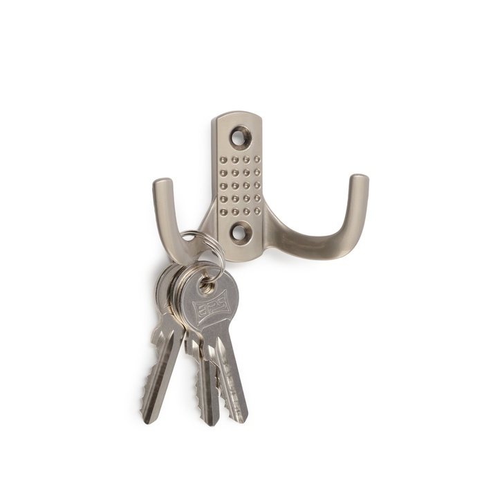 Крючок мебельный ТУНДРА TKD011SS, двухрожковый, цвет сатиновый никель Крючок мебельный ТУНДРА TKD011SS, двухрожковый, цвет сатиновый никель