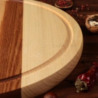 Менажница деревянная "Славянская", с разделочной доской, d-30 см, массив ясеня Менажница деревянная "Славянская", с разделочной доской, d-30 см, массив ясеня