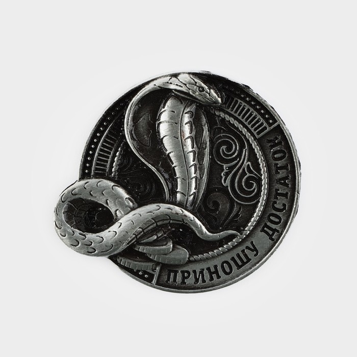 Магнит новогодний «Приношу достаток» на Новый год на Новый год, диам. 4 см, серебро Магнит новогодний «Приношу достаток» на Новый год на Новый год, диам. 4 см, серебро