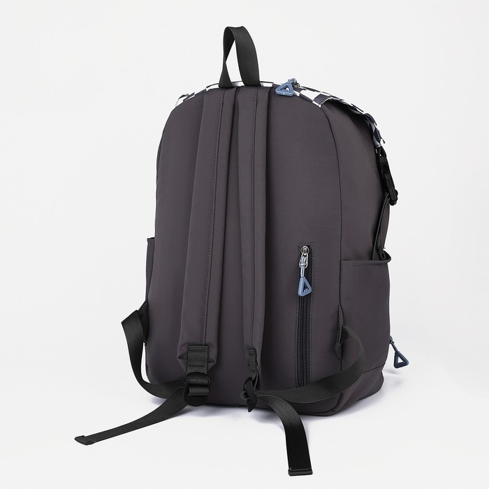 Рюкзак школьный из текстиля, 5 карманов, цвет серый Рюкзак школьный из текстиля, 5 карманов, цвет серый