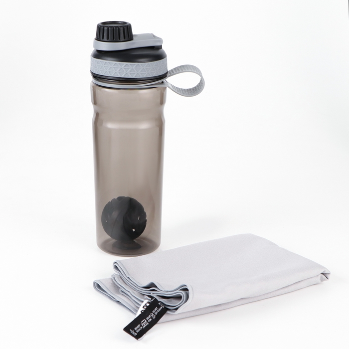 Набор 2 в 1 &laquo;Движение&raquo;: шейкер 800 мл, полотенце из микрофибры 40 х 80 см