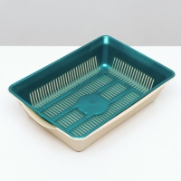 Туалет глубокий с сеткой 36 х 25 х 9 см, бирюзовый/бежевый