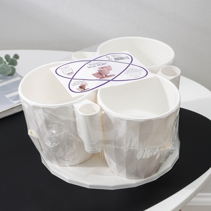 Кашпо многоярусное Ruby &laquo;Каскад&raquo;, 3 шт, 1 л, цвет белый