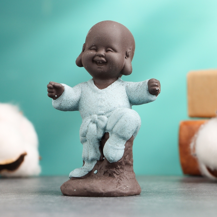 Фигурка Фигурка "Будда каратист" 7х9 см, голубая