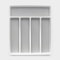 Лоток для столовых приборов Griten, с силиконовой вставкой, 5 отделений, 33,5&times;29,3&times;4,5 см, цвет белый