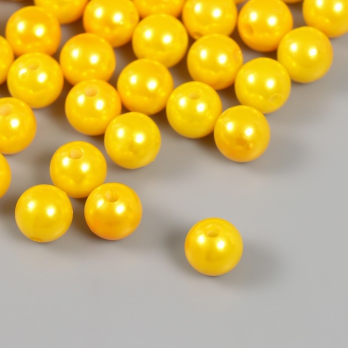 Набор бусин "Жемчуг" d 12 мм, 250 гр, жёлтый