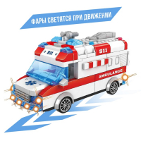 Конструктор &laquo;Скорая помощь&raquo;, свет, звук, инерция, 68 деталей