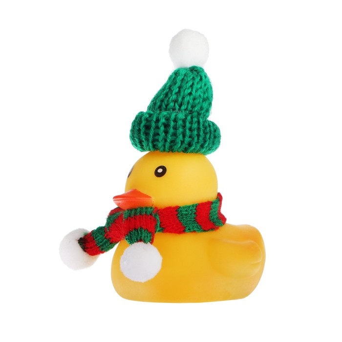 Утка с шарфом, цвет жёлтый, в шапке Утка с шарфом, цвет жёлтый, в шапке