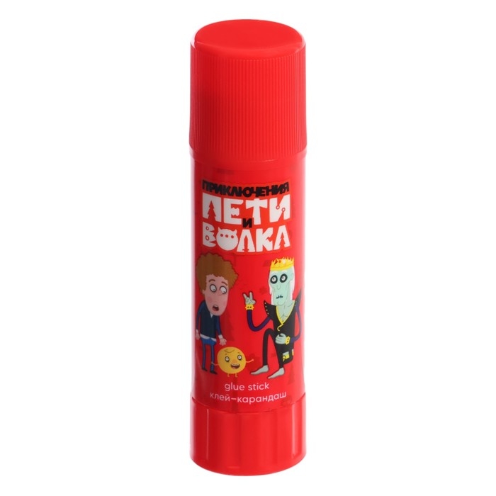 Клей-карандаш 13г ErichKrause EasyStick "Приключения Пети и Волка" PVP, экономичный расход, микс