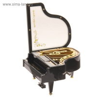 Шкатулка пластик музыкальная механическая "Рояль" МИКС ручной завод 8х15,5х14 см