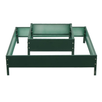 Клумба оцинкованная, 2 яруса, 50 &times; 50 см, 100 &times; 100 см, h = 30 см, зелёная, &laquo;Квадро&raquo;, Greengo