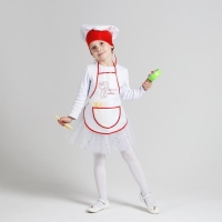 Карнавальный набор &laquo;Поварёнок с посудкой&raquo;, фартук, колпак, посуда, р. 28-30, рост 98-116 см