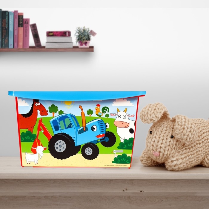 Ящик для игрушек, с крышкой, «Синий трактор», объём 30 л Ящик для игрушек, с крышкой, «Синий трактор», объём 30 л