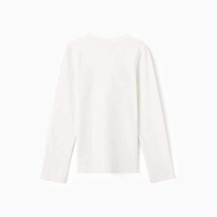 Джемпер для девочки школьный, цвет молочный, рост 122 см