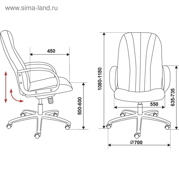 Кресло руководителя  T-898/#B черный,  искусственная кожа