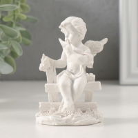 Сувенир полистоун "Ангелочек на заборчике" 9х6х4 см