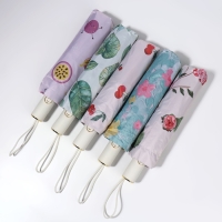 Зонт автоматический &laquo;Природа&raquo;, эпонж, 3 сложения, 8 спиц, R = 48/55 см, D = 110 см, цвет МИКС