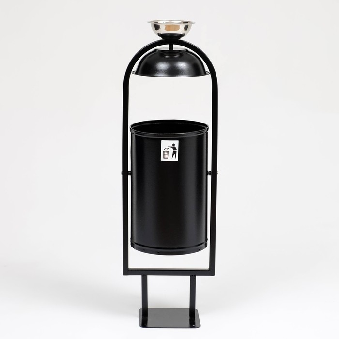 Урна уличная &laquo;Рубин 20&raquo; 21 л, 26,5 х 101 х 32 см, черная, бак 0,6 мм