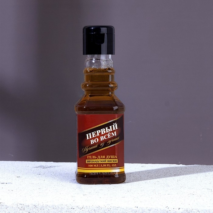 Гель для душа во флаконе виски «Первый во всём», 100 мл, аромат ирландского виски, Новый Год Гель для душа во флаконе виски «Первый во всём», 100 мл, аромат ирландского виски, Новый Год