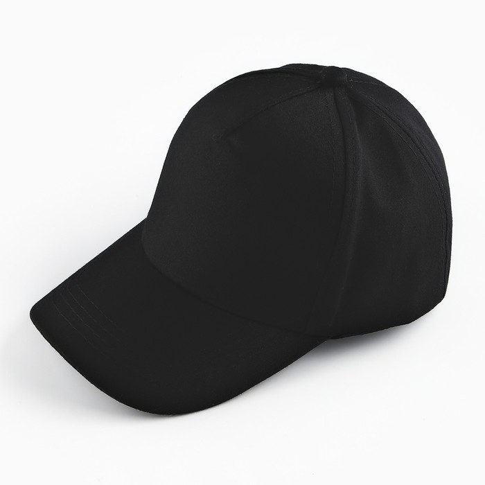 Кепка женская однотонная, цвет чёрный, х/б, р-р- 56 Кепка женская однотонная, цвет чёрный, х/б, р-р- 56