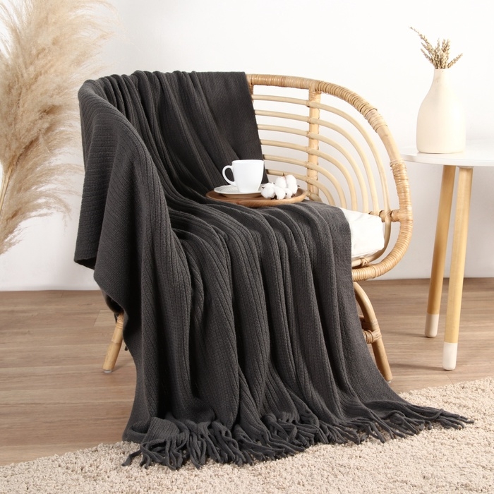 Плед Этель Steel 130*170 см, цв.серый, 100% акрил Плед Этель Steel 130*170 см, цв.серый, 100% акрил