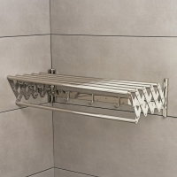 Полка выдвижная с держателем полотенец, 4 крючка 14,5&times;12(35)&times;58,5 см