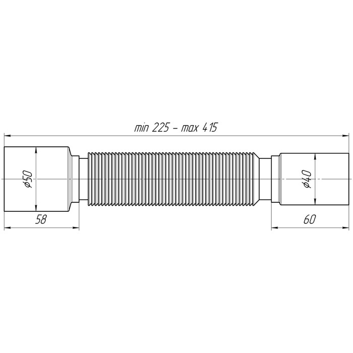 Труба гофрированная Труба гофрированная "АНИ Пласт" K435, 375 х 40 х 50 мм, L= 225-415 мм