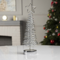 Светодиодная фигура &laquo;Ёлка плетёная&raquo; 8 &times; 30 &times; 8 см, металл, батарейки АААх3 (не в комплекте), свечение белое