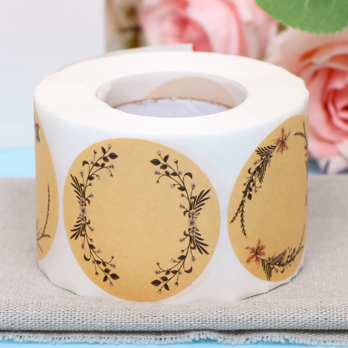 Наклейки крафт в рулоне &laquo;Рамки&raquo;, 100 шт, 5 х 5см