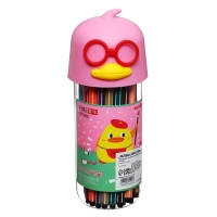 Фломастеры 36 цветов "Утка в очках", в пластиковом пенале, МИКС