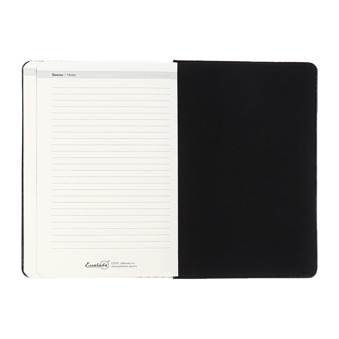 Ежедневник недатированный ESCALADA А5, 160 листов, твердая обложка, искуственная кожа, блок, тиснение, блок 70г/м2, чёрный