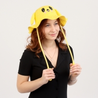 Панама "Милый зайка", уши поднимаются р-р 52-54 цвет жёлтый Панама "Милый зайка", уши поднимаются р-р 52-54 цвет жёлтый