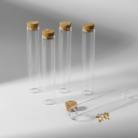 Набор баночек для хранения бисера, d = 2,2 &times; 12 см, 5 шт, в контейнере, 13,5 &times; 13,5 &times; 3,5 см